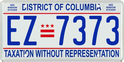 DC license plate EZ7373