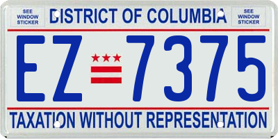 DC license plate EZ7375