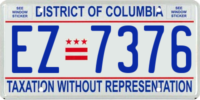 DC license plate EZ7376