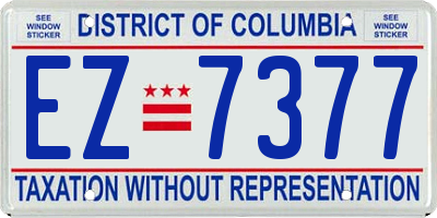 DC license plate EZ7377