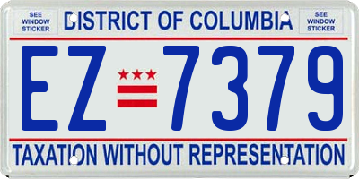 DC license plate EZ7379