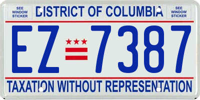 DC license plate EZ7387