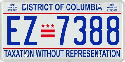 DC license plate EZ7388