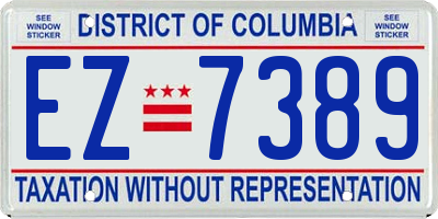 DC license plate EZ7389