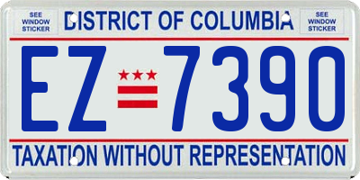 DC license plate EZ7390