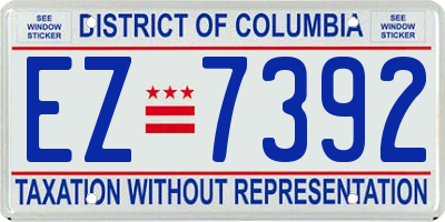 DC license plate EZ7392