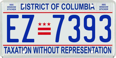 DC license plate EZ7393