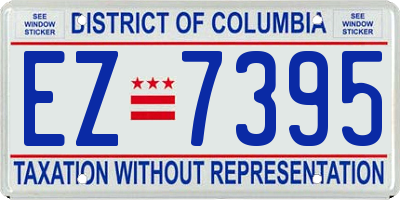 DC license plate EZ7395