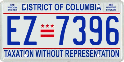 DC license plate EZ7396