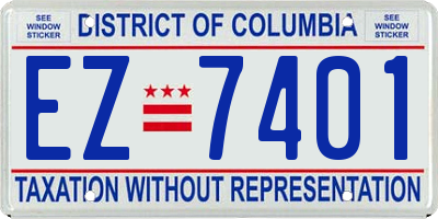 DC license plate EZ7401