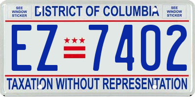 DC license plate EZ7402