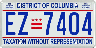 DC license plate EZ7404