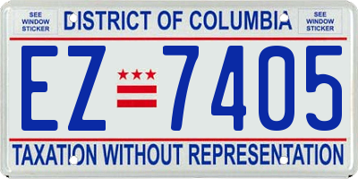 DC license plate EZ7405