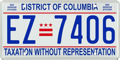 DC license plate EZ7406