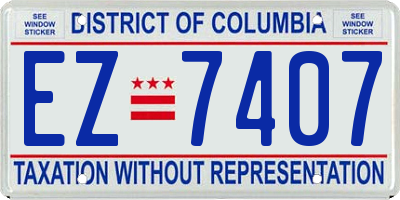 DC license plate EZ7407