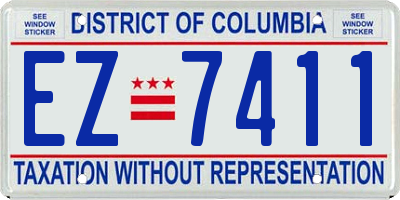 DC license plate EZ7411