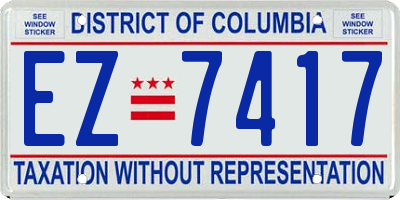 DC license plate EZ7417