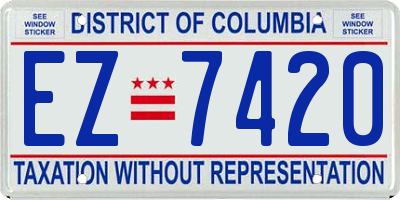 DC license plate EZ7420