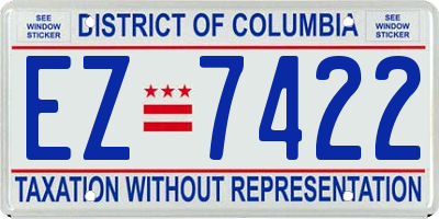 DC license plate EZ7422