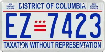 DC license plate EZ7423