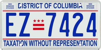 DC license plate EZ7424