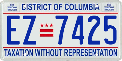 DC license plate EZ7425