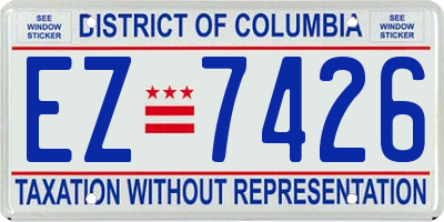 DC license plate EZ7426