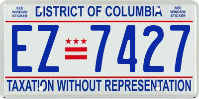 DC license plate EZ7427