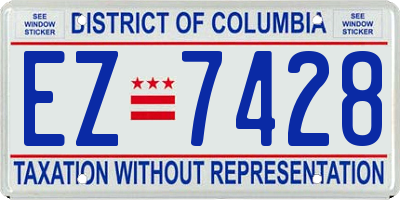 DC license plate EZ7428