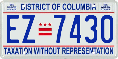 DC license plate EZ7430