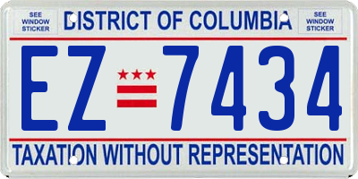 DC license plate EZ7434