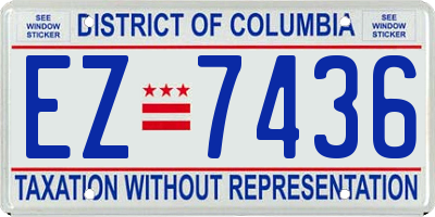 DC license plate EZ7436