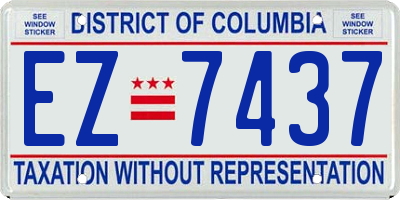 DC license plate EZ7437