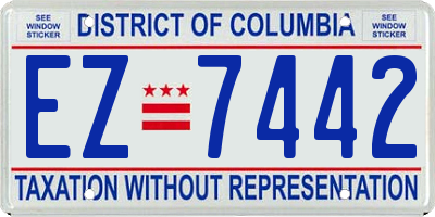 DC license plate EZ7442