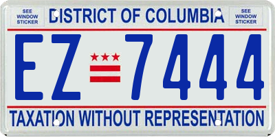 DC license plate EZ7444