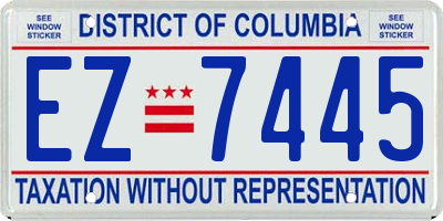 DC license plate EZ7445