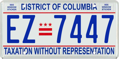 DC license plate EZ7447