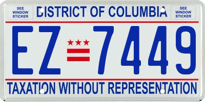 DC license plate EZ7449