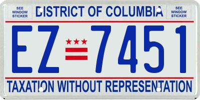 DC license plate EZ7451