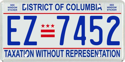 DC license plate EZ7452