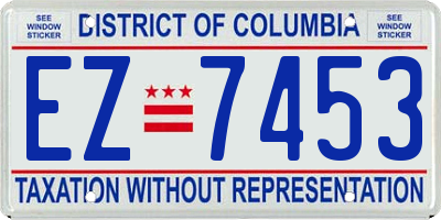 DC license plate EZ7453