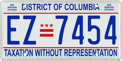 DC license plate EZ7454