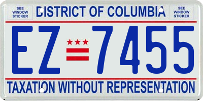 DC license plate EZ7455