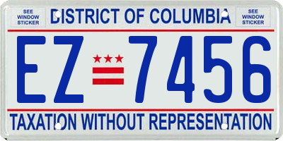 DC license plate EZ7456