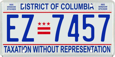 DC license plate EZ7457