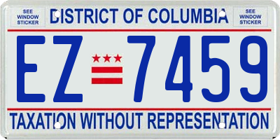 DC license plate EZ7459