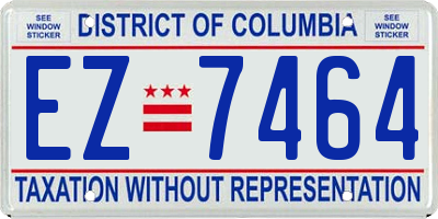 DC license plate EZ7464