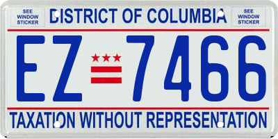 DC license plate EZ7466