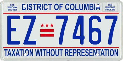 DC license plate EZ7467