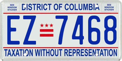 DC license plate EZ7468